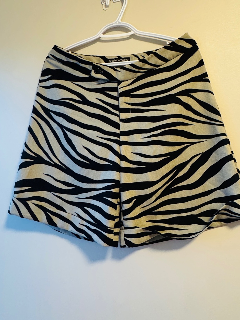 Zebra-Print Circle Skirt - Black and Beige